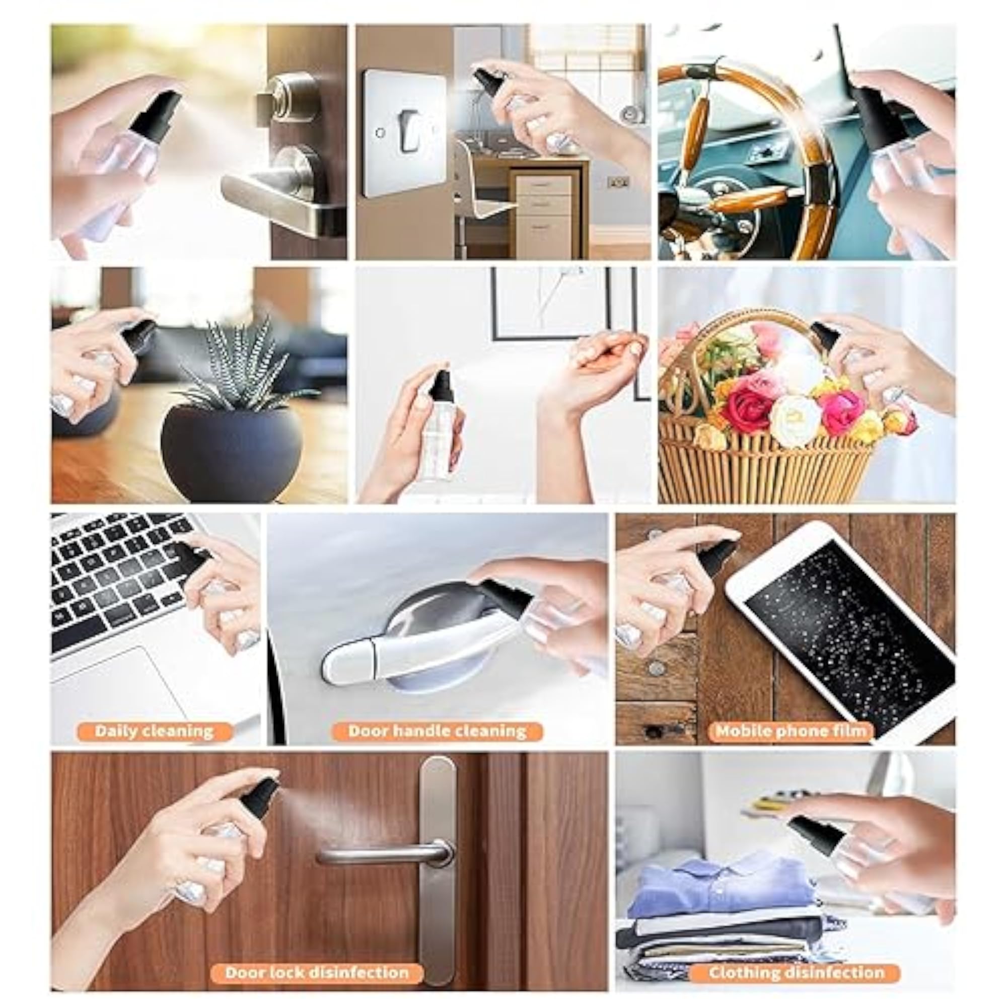 Clear Empty Fine Mist Plastic Mini Travel Bottle Set, Pack of 6